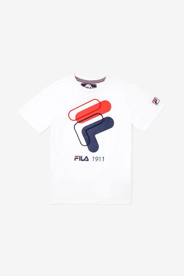 Fila Kids 3D White Boy's Tee - White,NZ 435-63781